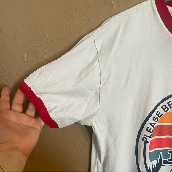 White and Red Graphic Kurtis Conner Kurtis town Merch Ringer T-Shirt - Picture 4 of 4